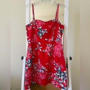 French Connection Bright Red Floral Dress